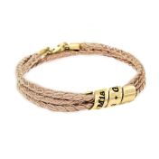 Bracciale da Donna con Nomi di Famiglia - Pelle Naturale [Placcato Oro 18kt]