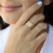 Bague Équilibre avec Nom [Plaqué Or 18ct]