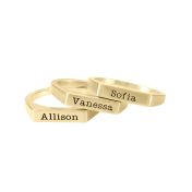 Bague Équilibre avec Nom [Plaqué Or 18ct]