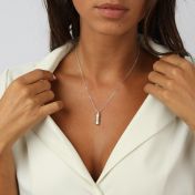 Eternity Balk Naam Ketting [Sterling Zilver]