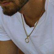 Ewigkeitskreis Herrenkette mit Gravur – 750er vergoldet