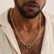 Eternity Circle Figaro Chain Necklace [18K Gold Plated]