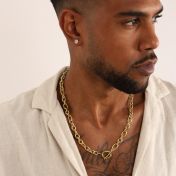 Eternity Circle Figaro Chain Necklace [18K Gold Plated]