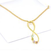 Infinity Birthstone Necklace [Gold Plated]