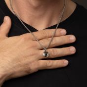 Evil Eye Engraved Necklace for Men