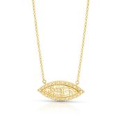 Diamond Evil Eye Map Necklace [14 Karat Gold]