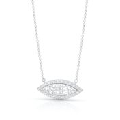 Diamond Evil Eye Map Necklace [Sterling Silver]