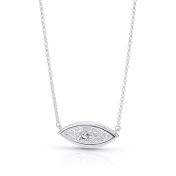 Evil Eye Engraved Map Necklace [Sterling Silver]