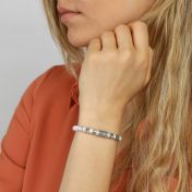 Nazar Auge Armband aus Howlith mit Diamanten und Gravur für Damen [Sterlingsilber]