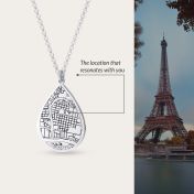 Cherished Spot Engraved Map Necklace 