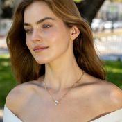 Collier chaîne maillons Cadenas de Foi avec Nano Bible en Vermeil 18ct