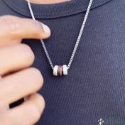 Family Charms Men Name Necklace - Sterling Silver