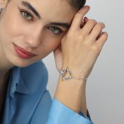 Family Journey Link Chain Name Bracelet - Dark Circle [Sterling Silver]