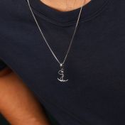 Family Anchor Necklace for Men - Sterling Silver