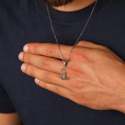 Family Anchor Necklace for Men - Sterling Silver