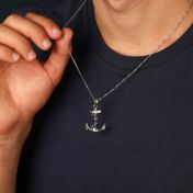 Family Anchor Necklace - Sterling Silver