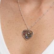 Cherished Hearts Birthstone Necklace [Sterling Silver]