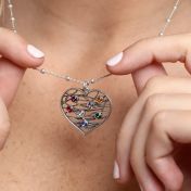Cherished Hearts Birthstone Necklace [Sterling Silver]