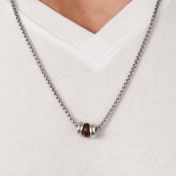 Family Charms Men Name Necklace - Sterling Silver