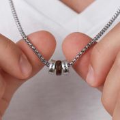 Family Charms Men Name Necklace - Sterling Silver