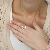 Family Circle Delicate Chain Name Necklace [Gold Plated]