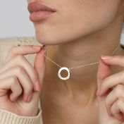 Family Circle Delicate Chain Name Necklace [14 Karat Gold]