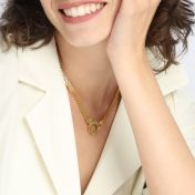 Collar Milanés Círculo Familiar con Nombre [Bañado en Oro de 18K]