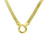 Helena Circle Milanese Chain Name Necklace [18K Rose Gold Plated]