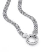 Collar Milanés Círculo Familiar con Nombre [Plata de Ley]
