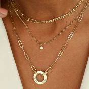 Mirella Necklace with Moissanite Stone [18K Gold Plated]