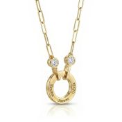 Family Circle Link Chain Name Necklace with Diamonds [18K Gold Plated]