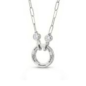 Family Circle Link Chain Name Necklace with Diamonds [Silver]