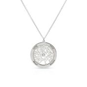 Family Circle Map Necklace with Names [14 Karat White Gold]