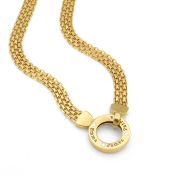 Helena Circle Milanese Chain Name Necklace with Diamonds [18K Gold Plated]