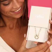 Collar Círculo Familiar Cadena de Eslabones con Nombre [Bañado en Oro de 18K]