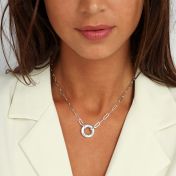 Family Circle Link Chain Name Necklace [Silver]