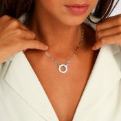 Collar de Cadena de Eslabones Círculo Arya [Plata de Ley]