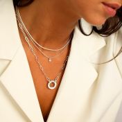 Collar de Cadena de Eslabones Círculo Arya [Plata de Ley]