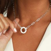 Collar de Cadena de Eslabones Círculo Arya [Plata de Ley]