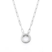 Collar de Cadena de Eslabones Círculo Arya [Plata de Ley]