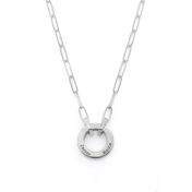 Collier Trombone Cercle de Famille avec Prénoms [Argent 925]