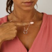 Family Circle Link Chain Name Necklace [18K Rose Gold Plated]