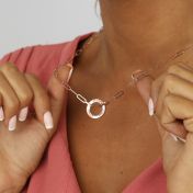 Family Circle Link Chain Name Necklace [18K Rose Gold Plated]