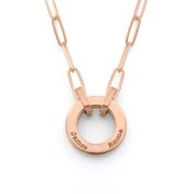 Family Circle Link Chain Name Necklace [18K Rose Gold Plated]