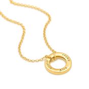 Helena Circle Name Necklace - Classic Chain [18K Gold Plated]