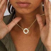 Familie Cirkel Naam Ketting - Rolo Ketting [18K Goud Vermeil]