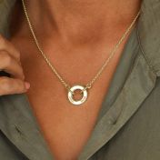 Familie Cirkel Naam Ketting - Rolo Ketting [18K Goud Vermeil]