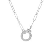 Collier Cercle Emma [Maille Trombone / Argent 925] - avec Charms Gravés