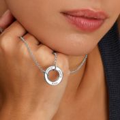 Helena Circle Name Necklace - Classic Chain [Sterling Silver]