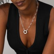 Family Circle Link Chain Name Necklace [Silver]